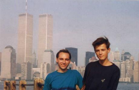 Thierry Perreon and I overlooking the World Trade Center - August 1991.